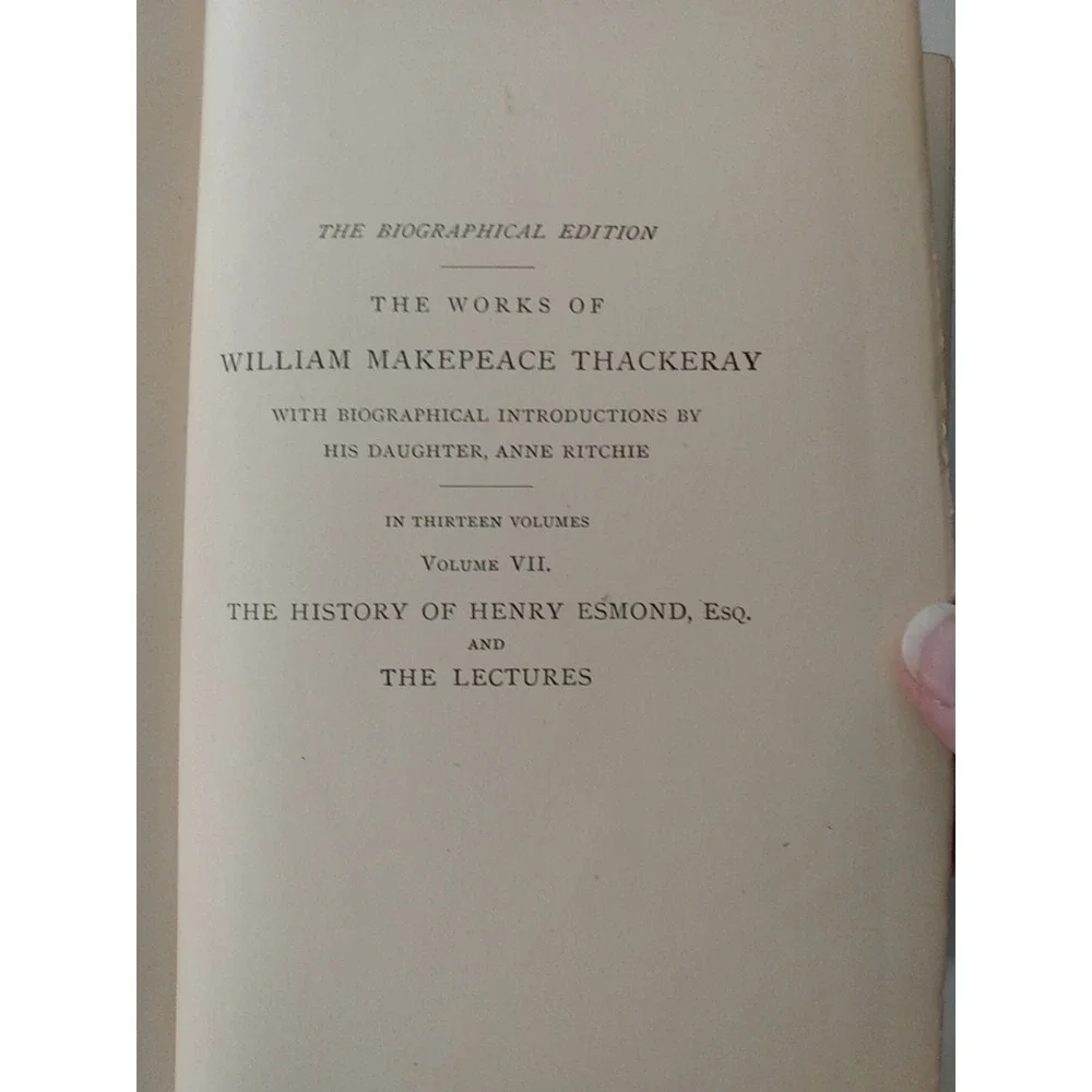 William Thackeray 3 Volumes 1903 Biographical Edition Harper Antique Books